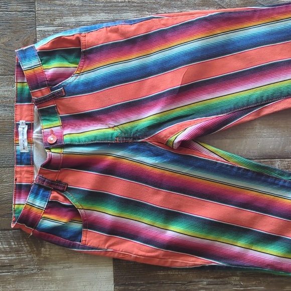 RANCH DRESS'N Fallon Taylor "Orange Serape" super flare cowgirl jeans sz 2 EUC - Picture 6 of 16